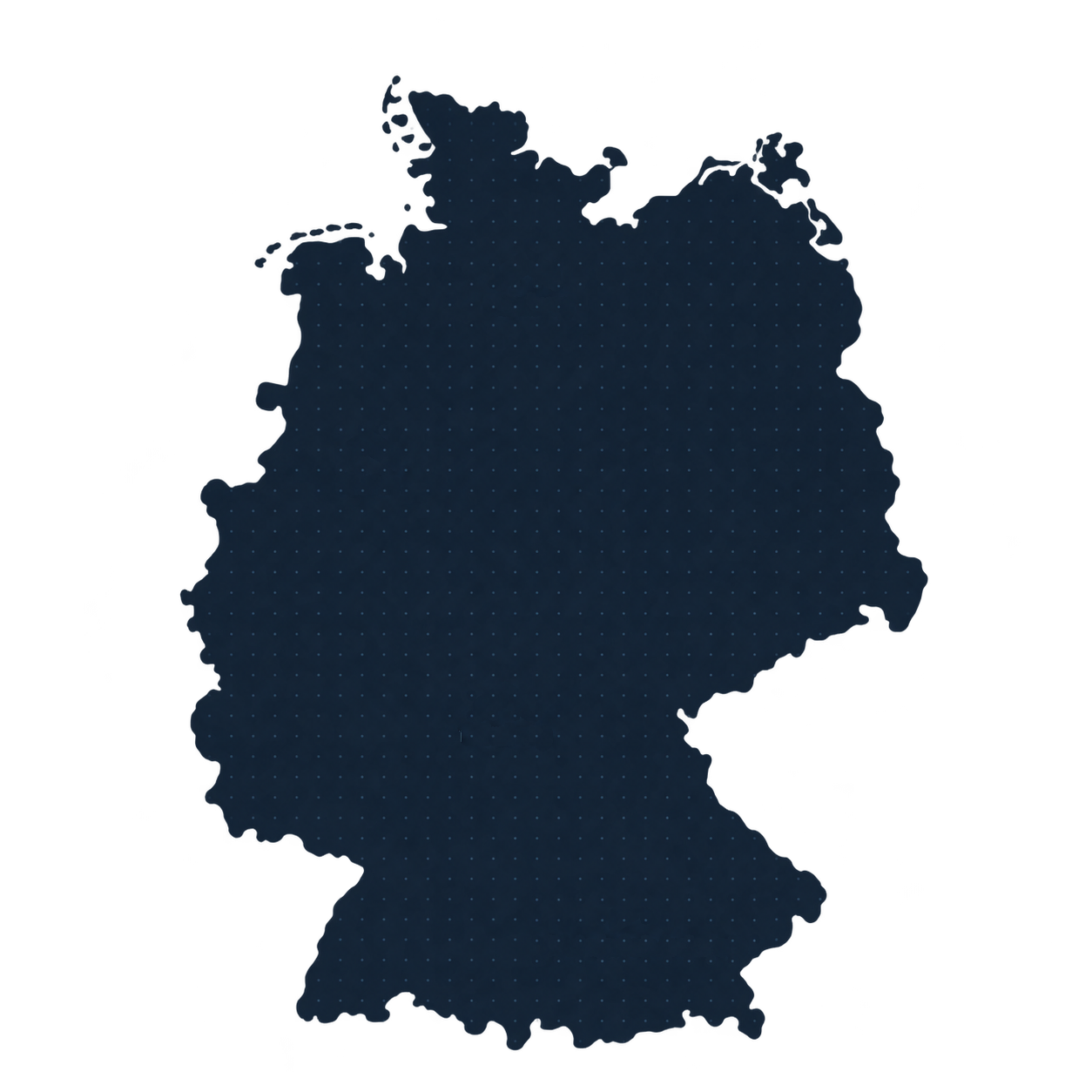 Karte mit den Standorten der Leading Brokers United Unternehmensgruppe in Deutschland: Hamburg, Hamm, Würzburg und Schondorf am Ammersee